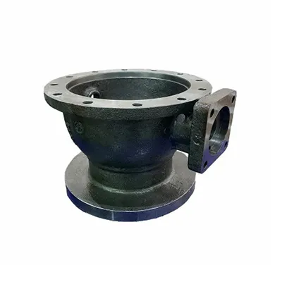 Bagian Pengecoran Besi Abu-abu Sudut Katup Din